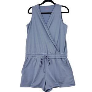 Vineyard Vines Romper Blue White Stripe Tie Waist Women's Size M